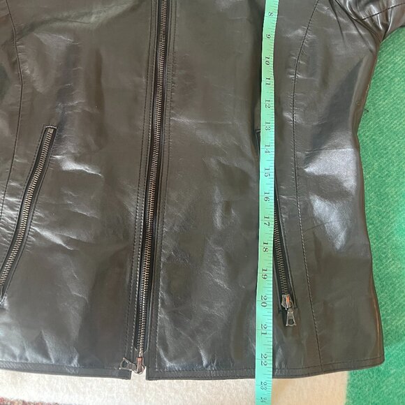 MO851 Fitted Black Leather Jacket - Picture 8 of 10